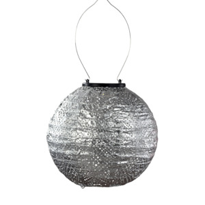 Lumiz Solar Lanterns: Lantern Round 20cm Silver Topaz