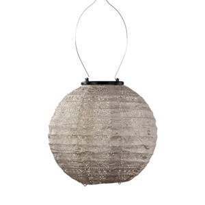 Lumiz Solar Lanterns: Lantern Round 20cm Light Taupe Spectare