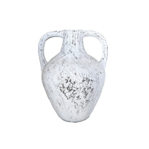 Lombok Urn Buffalo Antique Whitewash M 46cm