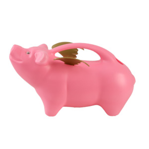 Watering Can Flying Pig Pink