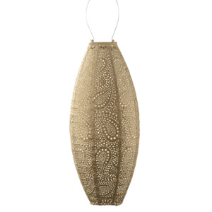 Outdoor Garden: Lumiz Lantern Long Oval 20cm Gold Paisley