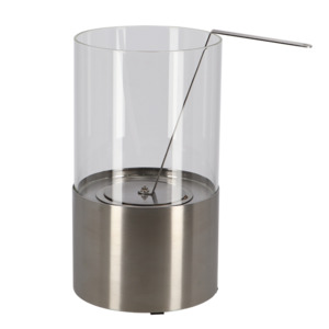 Fireside: Bioethanol Table Fireplace Round Silver