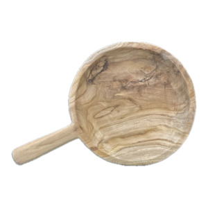 Kitchen: Teak Organic Round Platter with Handle