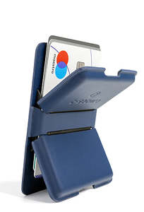 All 1: C-Secure MagSafe RFID Wallet Phone Cardholder Blue