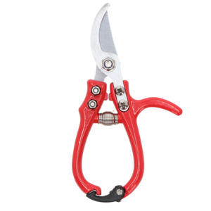 Outdoor Garden: Rose Pruner Stainless Steel with Red Handle