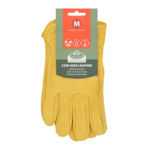 Leather Gardening Gloves Yellow Medium