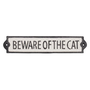 Door Sign 'Beware of the Cat'