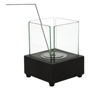 Bioethanol Table Fireplace Square Black