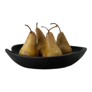 Organic Teak Serving Bowl Round Yakisugi