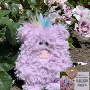 Confident Magical Unicorn Weighted Plush Toy and Positivity Crystal Bundle - Squoodles