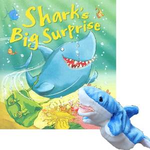 Products: Sharks Big Surprise Book & Deluxe Puppet Combo - Squoodles