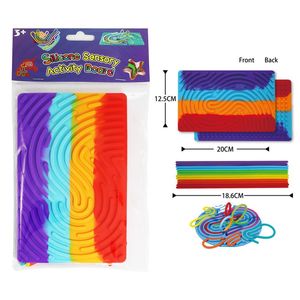 Products: Silicone Rectangle Rainbow Activity Board - Squoodles