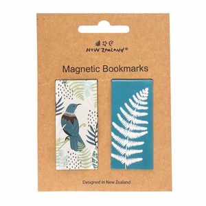 Products: NZ Tūi and Fern Magnetic Bookmarks 2pk - Squoodles