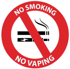 No Smoking/Vaping Sign 100x100mm SSS Media