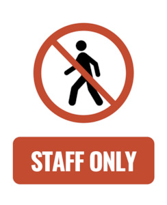 Staff Only Sign SSS Media