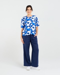 Stacey Clothing: Blackstone Solange Top Cobalt Watercolour
