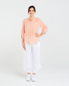 Stacey Clothing: Blackstone Colette Top Sunset Coral Geo