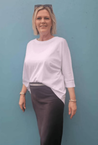 Stacey Clothing: White on Black Fav Top White