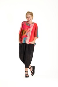 Stacey Clothing: Zefer Top Vibrant Poppies