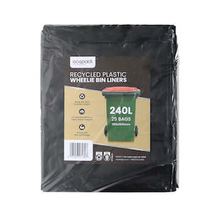 Bin Liners: Ecopack 240L Recycled Plastic Wheelie Bin Liners (1 Pack/25 Bags)
