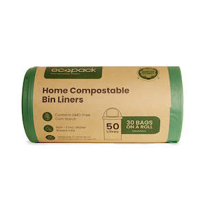 Ecopack 50L Large Compostable Garbage Bags (1 Roll/30Bags)