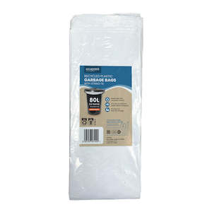 Ecopack 80L HD Recycled Plastic Garbage Bags White (1 Pack/50 Bags)