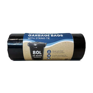 Bin Liners: Ecopack 80L Recycled Plastic Garbage Bags (1 Roll/25 Bags)