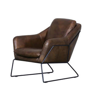 Leather Chairs: Nile Leather Tub chair - brown