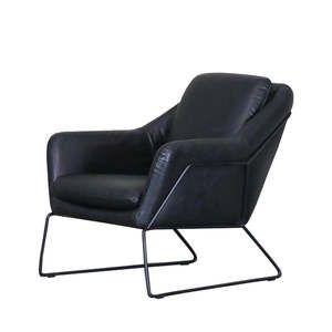 Leather Chairs: Nile Leather Tub Chair - black
