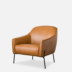 Leather Chairs: Ikon armchair in tan leather