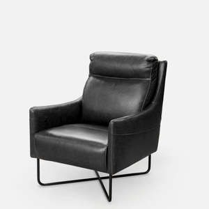 Denver accent chair in black leather