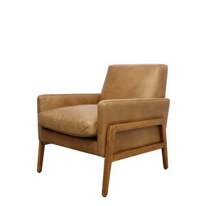 Leather Chairs: Ingrid armchair in tan leather