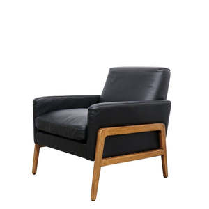 Leather Chairs: Ingrid armchair in black leather