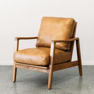 Yukon leather armchair in tan
