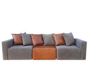 Scandinavian Furniture: Vito modular sofa in loft charcoal and settler tapa leather