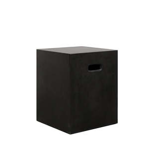 Concrete square stool in black
