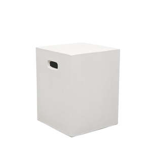 Stools: Concrete square stool in white