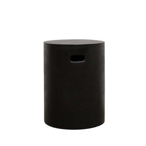 Stools: Concrete pipe stool in black