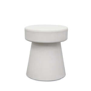 Mushroom Concrete Side Table in white