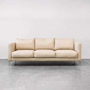 Custom Monterey Sofa: Monterey Leather 3 Seat Sofa - Matisse Chalk