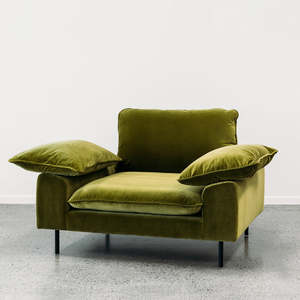 Design Your Own Sofa: Sicily chair in olive velvet