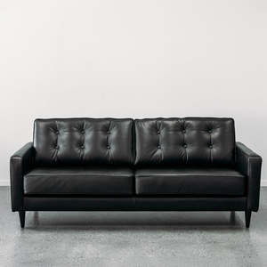 Design Your Own Sofa: Chanel leather sofa in natural settler black