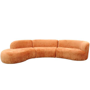 Hendricks Modular curved sofa in caulfield carrot