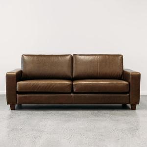 Custom Coco Sofa: Coco leather sofa in greenstone monarch