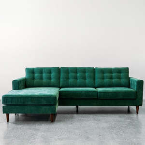 Custom Tango Sofa: Tango sofa with reversible chaise in copeland greenstone