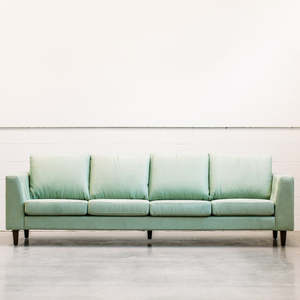 Custom Santa Barbara Sofa: Santa Barbara sofa in macrosuede eucalyptus