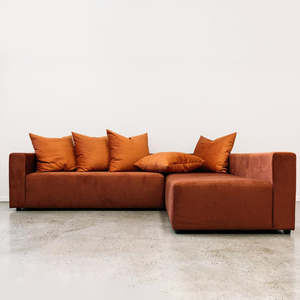 Custom Vito Sofa: Vito modular sofa in elton date and jarrah