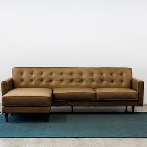 Ventura leather modular sofa in coronet olive