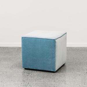 Ghost Square Ottoman - Theodora 'Sky'