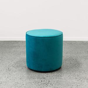 Custom Ottomans: Ghost Small Round Ottoman - Novara 'Jungle'